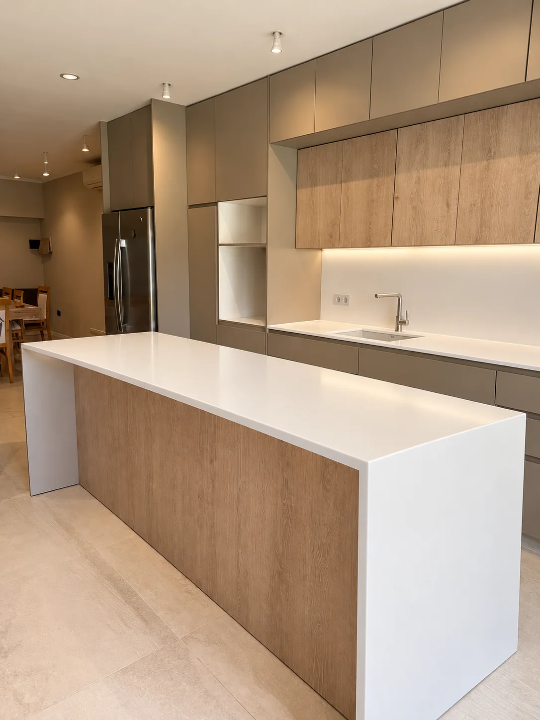 Cocina completa con mesadas de KRION